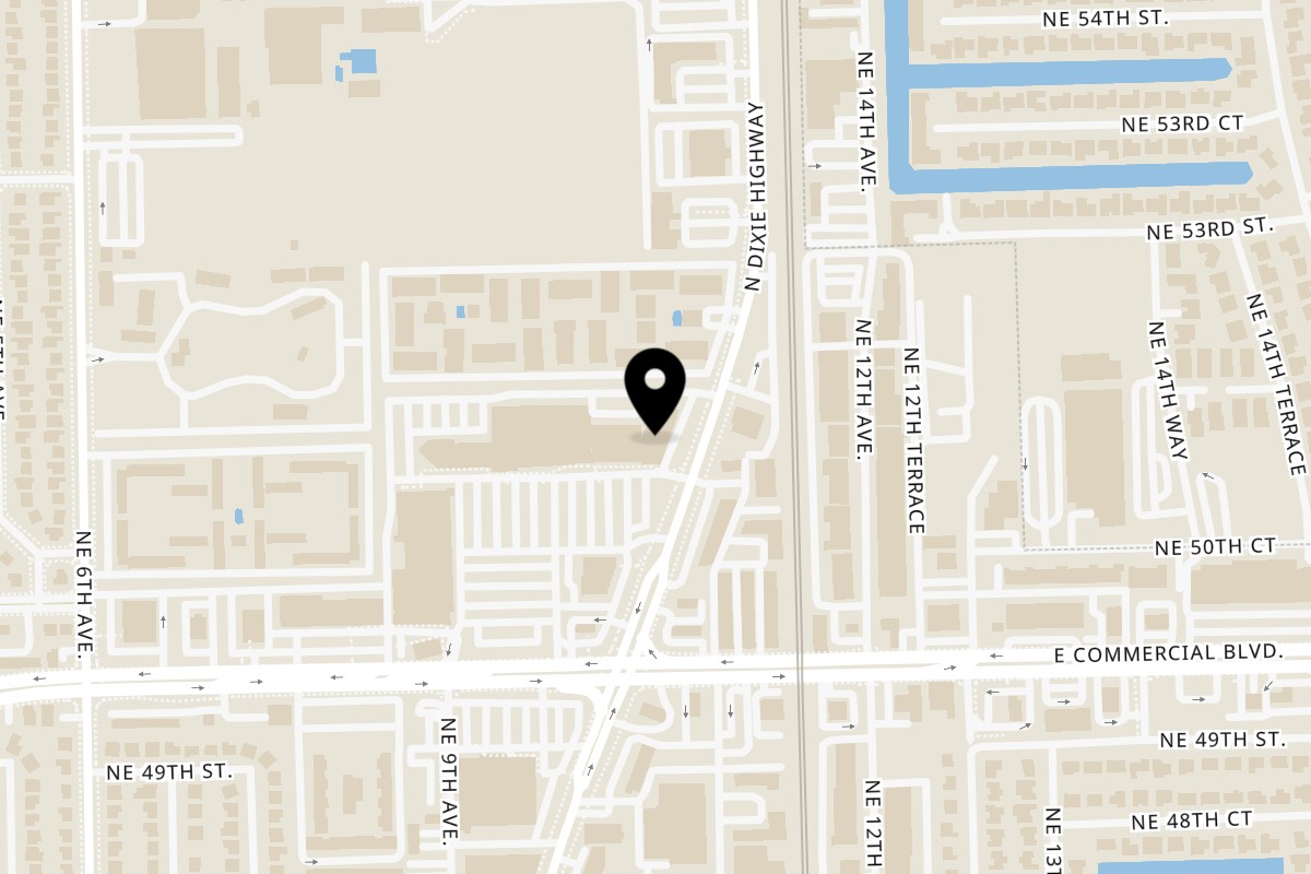 Map showing the location of Chicken Kitchen on 5071 N Dixie Hwy in Oakland Park